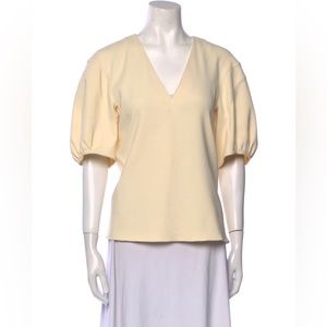 Tibi V-Neck Short Sleeve Top